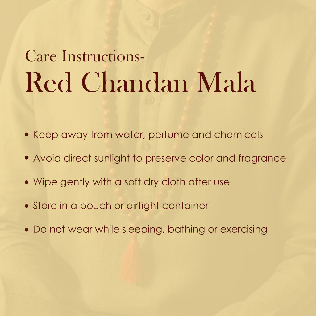 Certified 16mm 100% Original Authentic Pure Red Sandalwood Jap Mala (Andhra Pradesh)