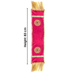Designer Pink Velvet Ganpati Idol Patka with Gold Tassels