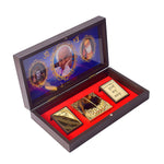 Gold Plated Guru Ji Sukrana Charan Paduka Box with Mahadev and Waheguru
