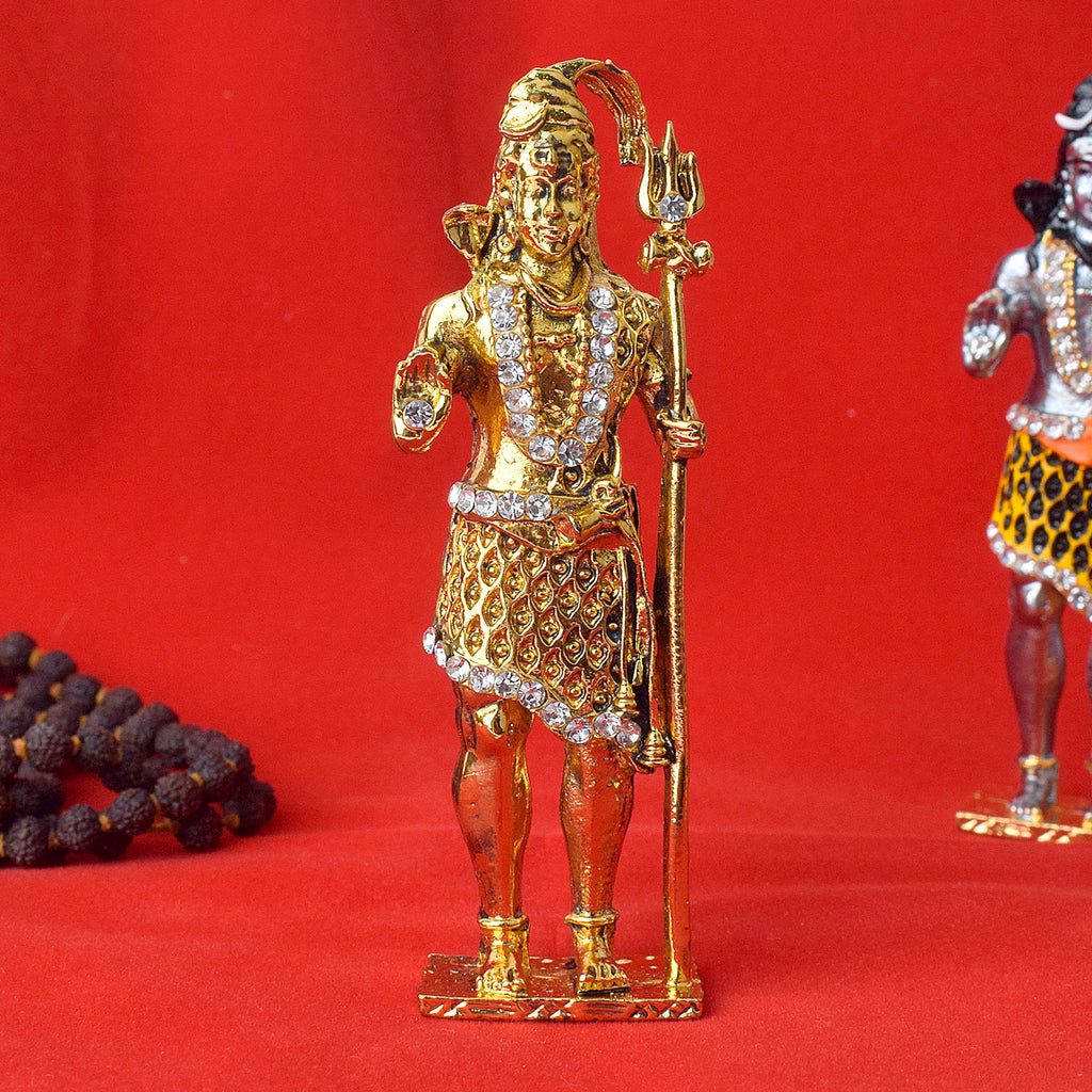 Standing Shiv Idol (Golden) Puja Store Online Pooja Items Online Puja Samagri Pooja Store near me www.satvikstore.in