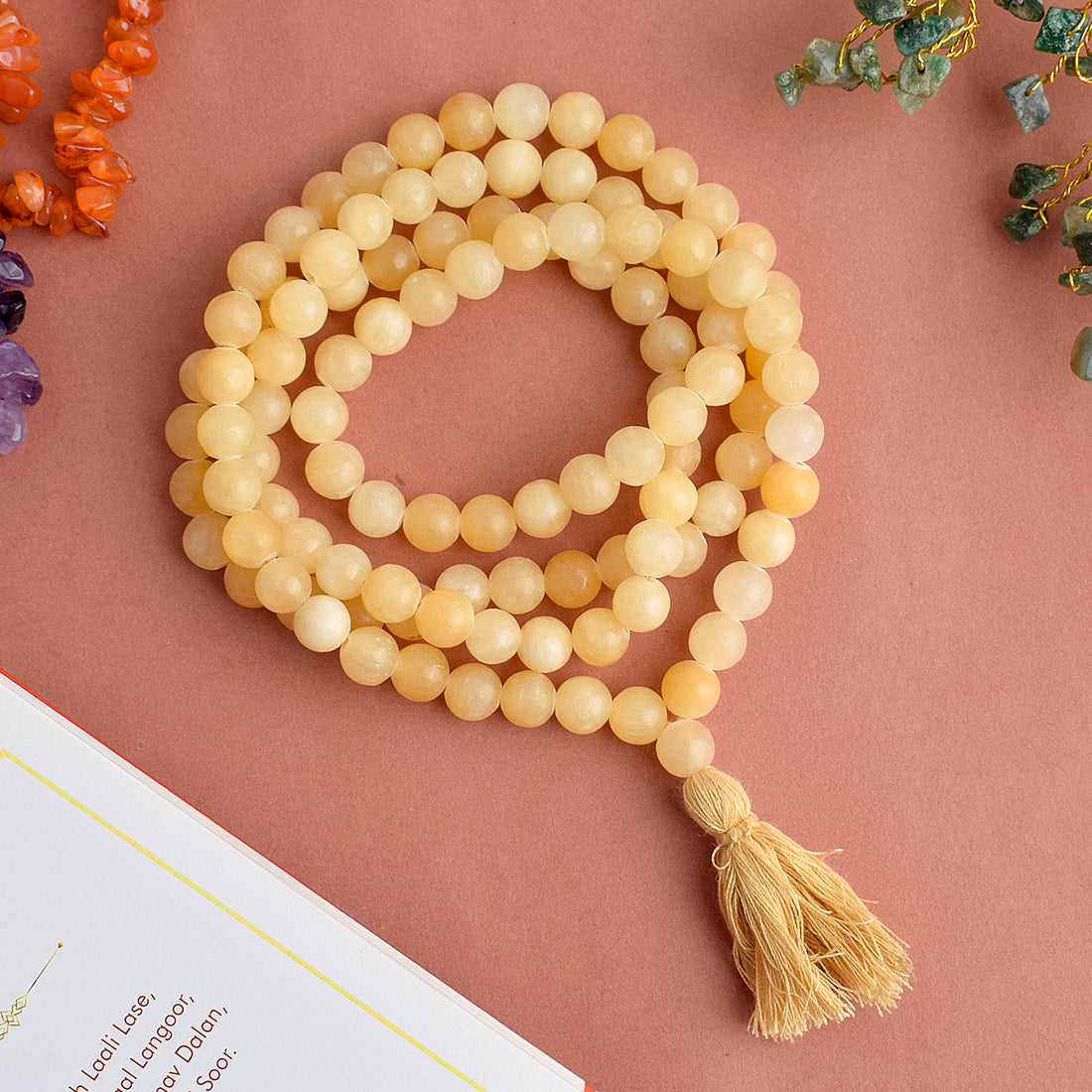 Yellow Calcite Mala for Chakra & Spiritual Healing