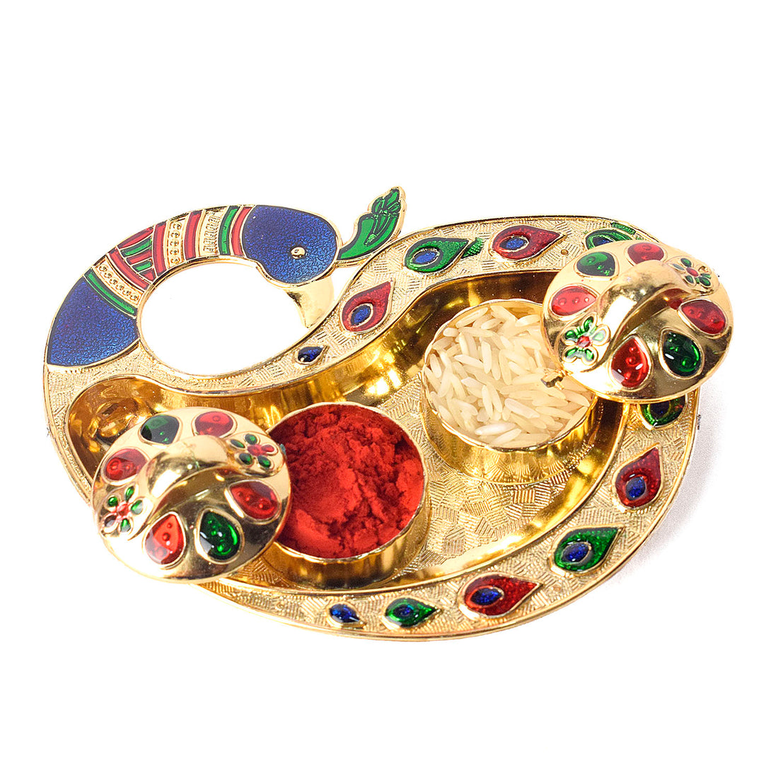 Peacock Design Kumkum Dispenser