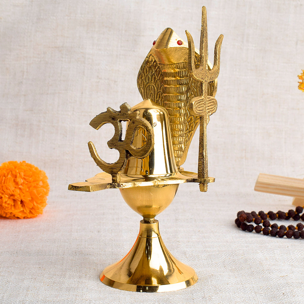 Charming Pure Brass Shivling (6.3 Inch) Puja Store Online Pooja Items Online Puja Samagri Pooja Store near me www.satvikstore.in