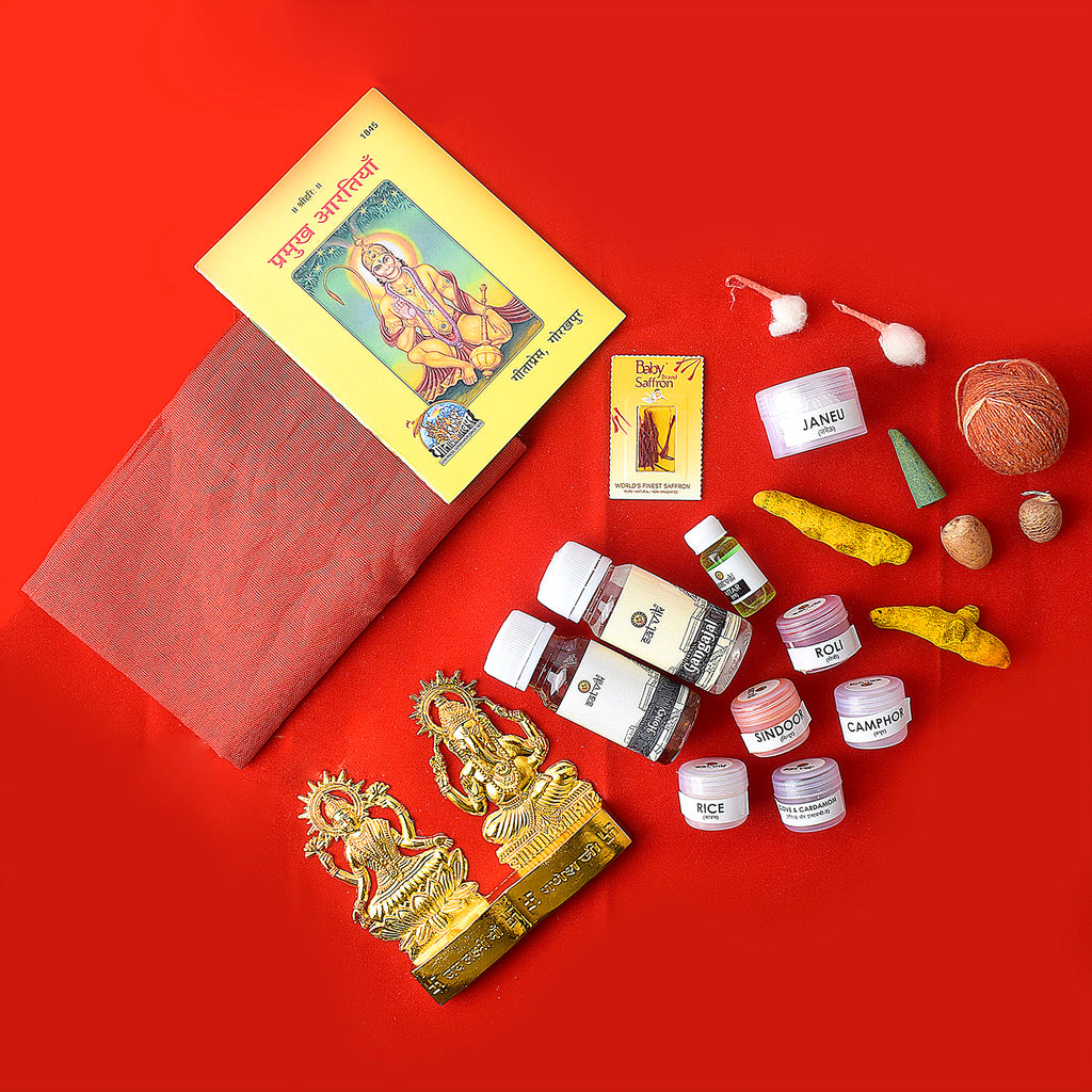 Complete Pujan Samagari Kit which are required for Diwali Pujan | Buy Pujan Kit Online | Pooja Kit Online | Satvikstore.in 