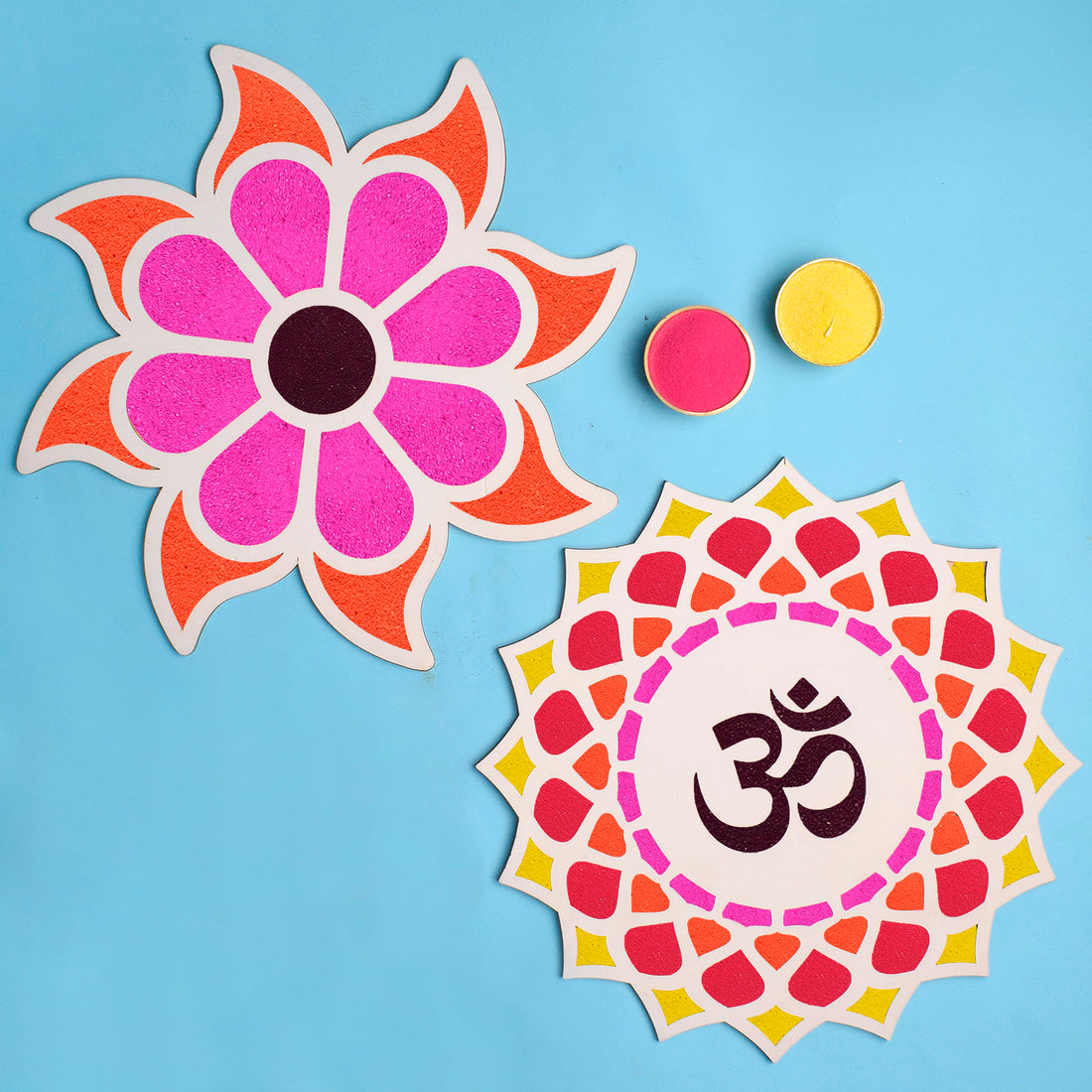 Set of 2 Rangoli Pallets with Vibrant Colors