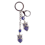 Double Owl Keychain with Evil Eye