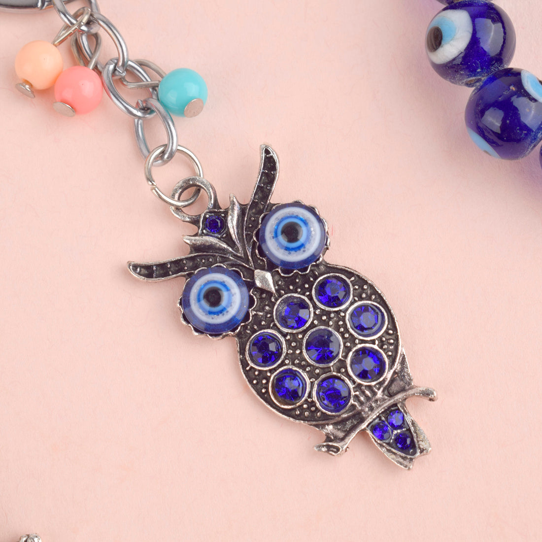 Evil Eye Owl Keychain – Feng Shui Good Luck Charm