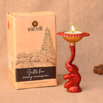 Multicolor Elephant Diya Metal Table Dia Laxmi Candle Tea Light Holder (Pack of 2)