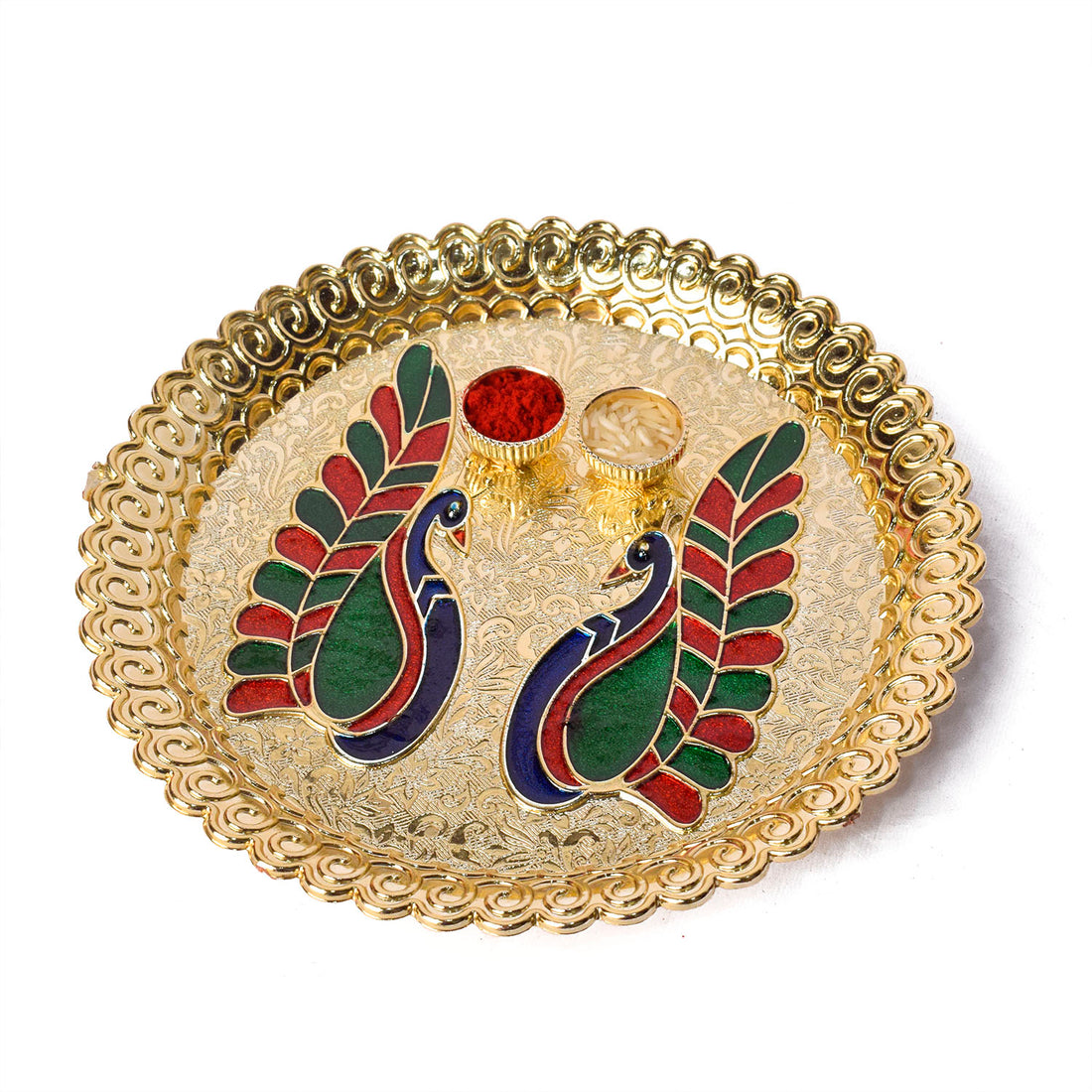Traditional Kumkum Dispenser with Avian Grace