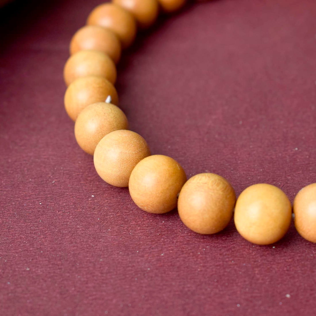 12mm 27 Bead White Chandan Mani Mala (with Thread)