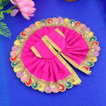 Dark Pink Laddu Gopal Dress with Decorative Embroidered Border (Size 1 & 2)