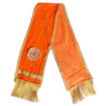 Decorative Orange Ganpati Idol Patka with Gold Border