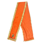 Royal Orange Velvet Ganesha Idol Patka - 31 Inch