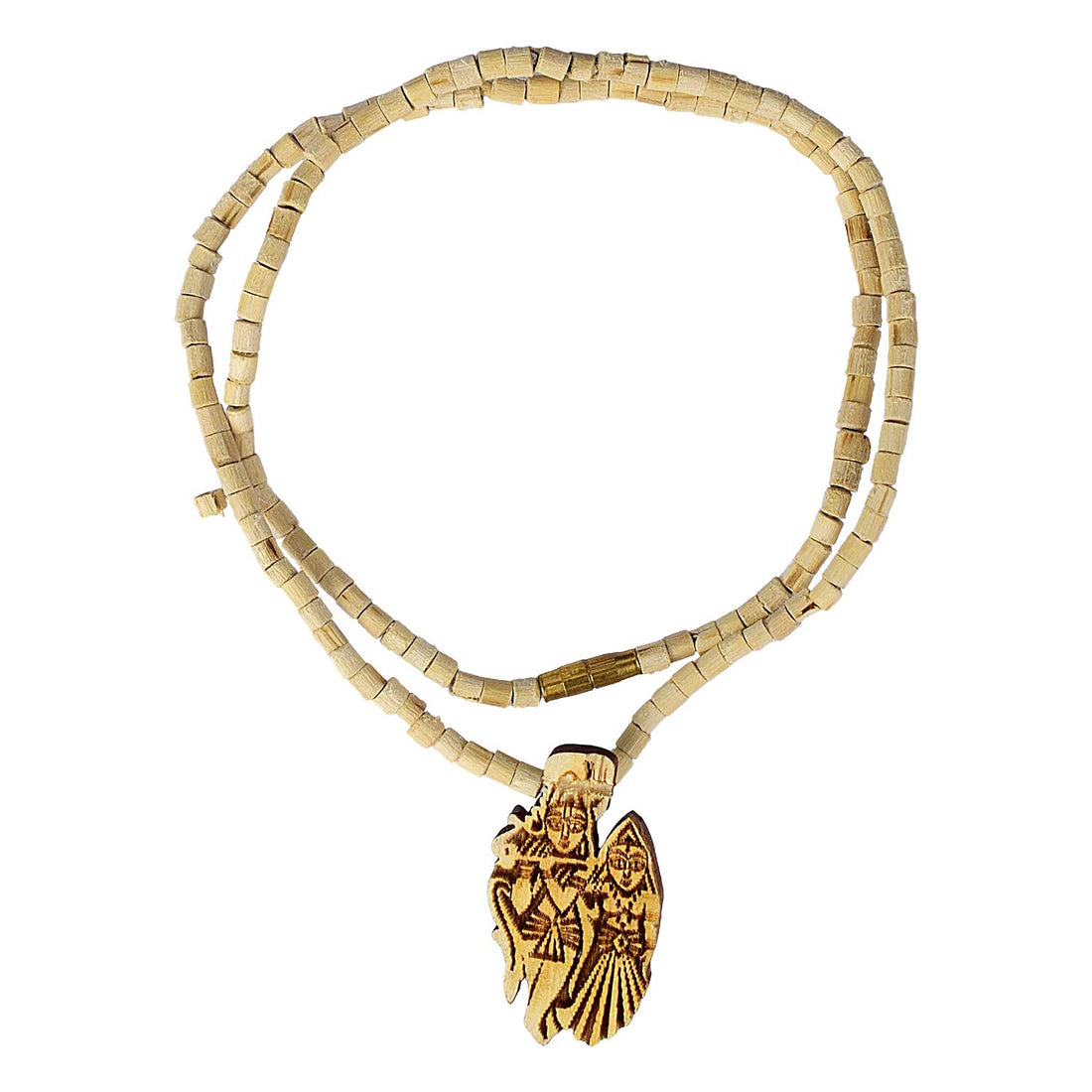 100% Original Tulsi Mala - Wooden Radha Krishna Locket