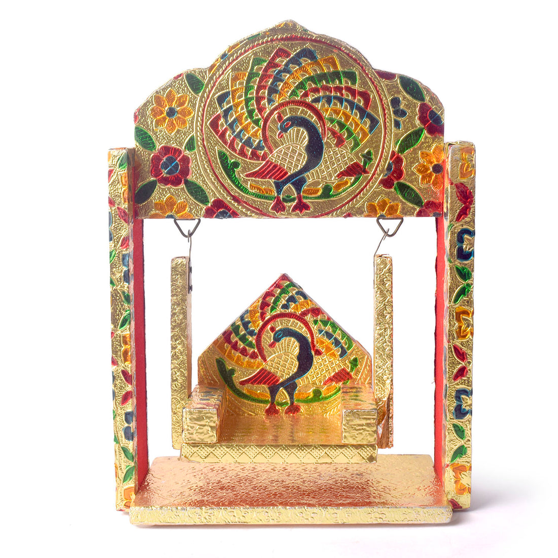 Meenakari Peacock Jhula for Laddu Gopal – Small Size