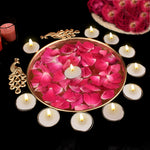 Decorative Brass Peacock Flower Urli with Tea Light (Pack of 3)
