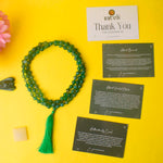 Premium Hakik Jap Mala Green aventurine