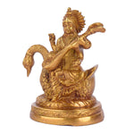 4.7 Inch Divine Brass Saraswati Maa Idol