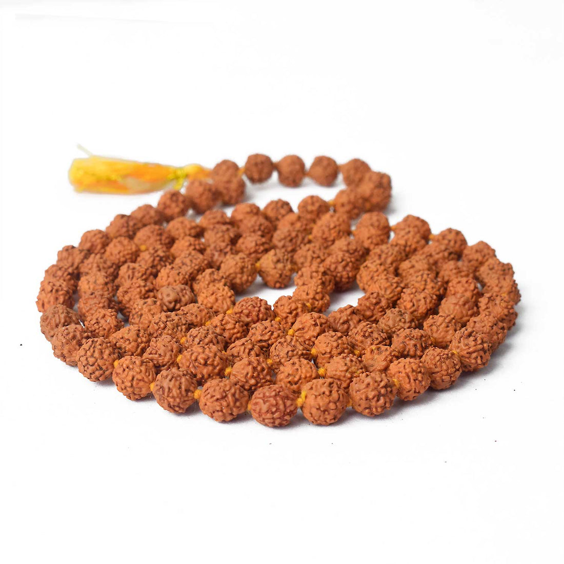 5 Mukhi Rudraksha Mala  Natural Brown 8mm Beads for Meditation