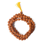 5 Mukhi Rudraksha Mala  Natural Brown 8mm Beads for Meditation