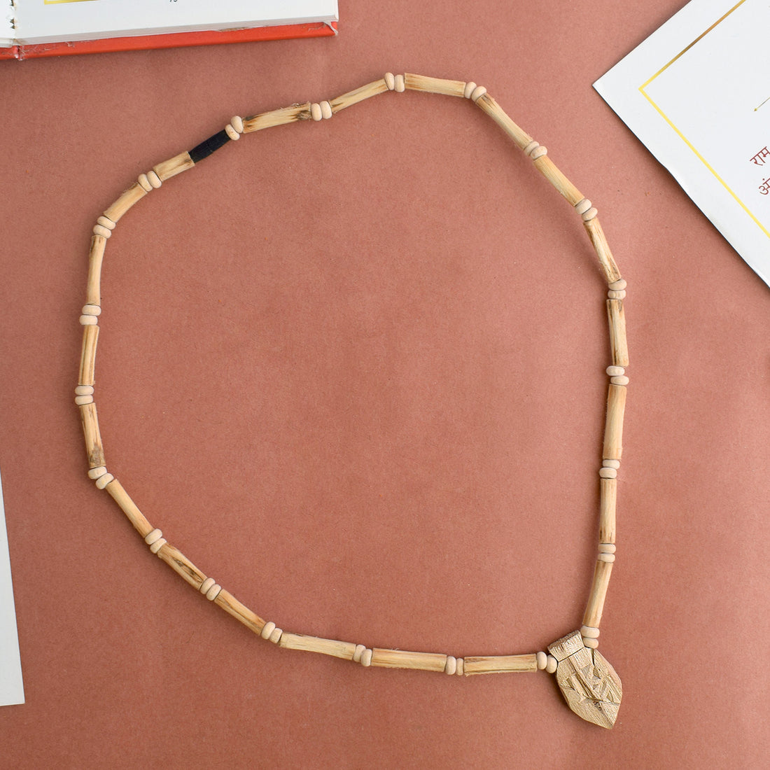 100% Original Tulsi Kanthi Flat Bead Mala with Radha Pendant