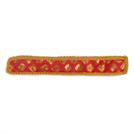 Red Printed Ganpati Idol Patka with Lace Border - 13 Inch