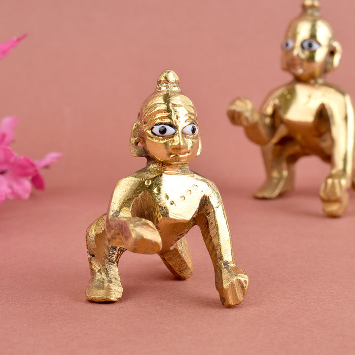 Brass Laddu Gopal Idol (Size 0) Puja Store Online Pooja Items Online Puja Samagri Pooja Store near me www.satvikstore.in