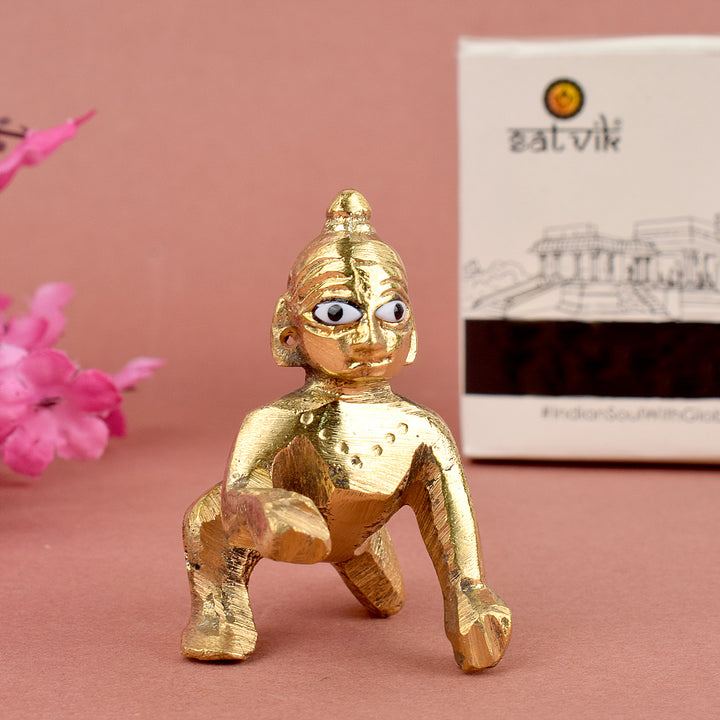 Brass Laddu Gopal Idol (Size 0) Puja Store Online Pooja Items Online Puja Samagri Pooja Store near me www.satvikstore.in