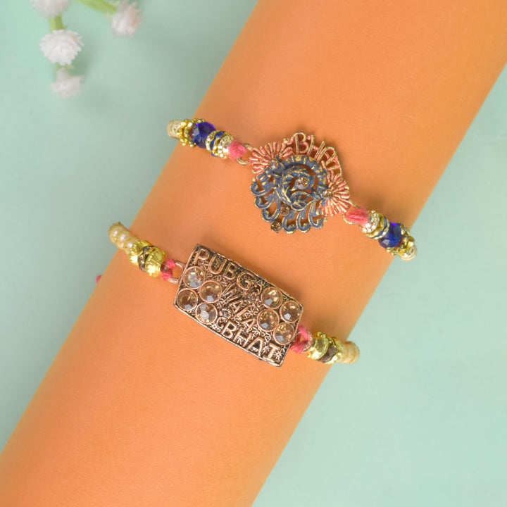 Set of 2 Traditional Rakhis for Brothers with Roli Chawal and Ram Sita Stickers – Raksha Bandhan Gift Pack. India’s Largest Pooja Accessories Brand - www.satvikstore.in