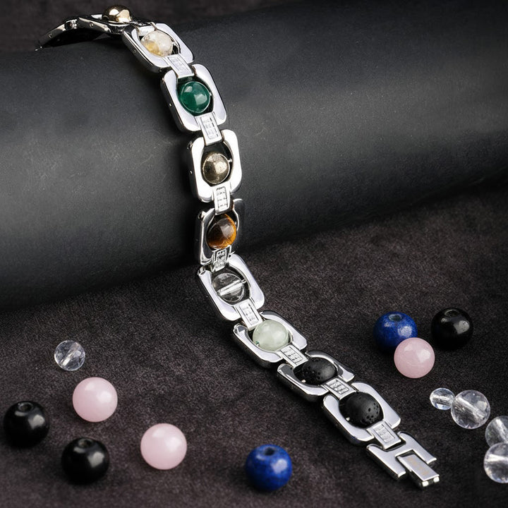 Dhanyog Silver Plated Bracelet Unisex IGP Spiritual Jewelry for Positive Energy and Protection India’s Largest Puja Accessories Brand- www.satvikstore.in