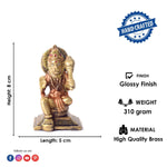3.1 Inch Exquisite Pure Brass Hanuman Idol Statue