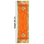 Designer Deity Orange Velvet Ganpati Idol Patka