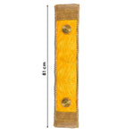 Designer Yellow Velvet Ganpati Idol Patka with Zig-Zag Border