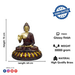 29 Inch Unique Dark Brass Buddha Statue