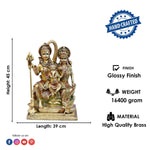 17.7 Inch Brass Shiv Parivaar Statue with Shivling & Nandi