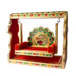 Meenakari Jhula – Singhasan Style Velvet Cradle for Laddu Gopal