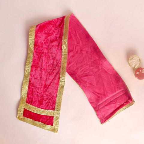 Elegant 22-inch pink Angvastra Patka Dupatta for traditional wear, puja, and spiritual ceremonies, made from premium fabric. India’s Largest Pooja Accessories Brand – www.satvikstore.in