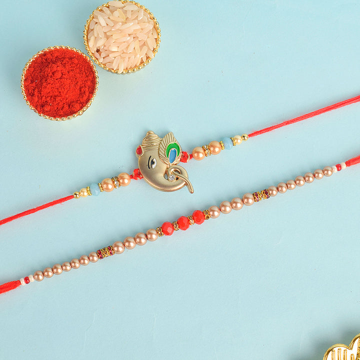 Set of 2 Traditional Rakhis for Brothers with Roli Chawal and Ram Sita Stickers – Raksha Bandhan Gift Pack. India’s Largest Pooja Accessories Brand - www.satvikstore.in
