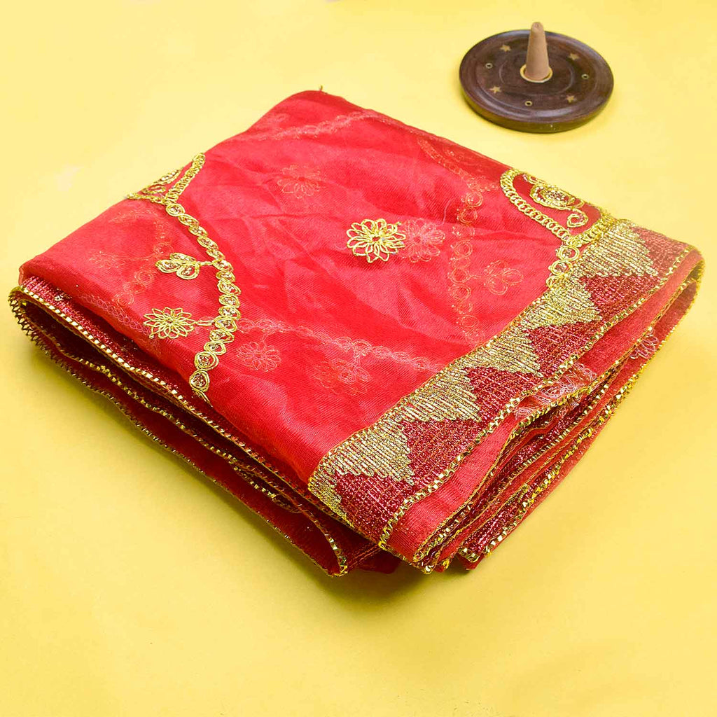 Intricately designed 84x40 inch Exclusive Mata Ki Chunari made of premium fabric for Mata idol decoration – India’s Largest Pooja Accessories Brand – www.Satvikstore.in