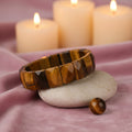 Flat beaded tiger eye healing stone bracelet with 8mm natural beads. India’s Largest Pooja Accessories Brand - www.satvikstore.in