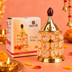 Pure Brass Crystal Glow Chimney Diya