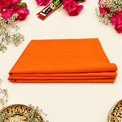 Orange Cotton Cloth – 1.25 Meter for Pooja & Rituals