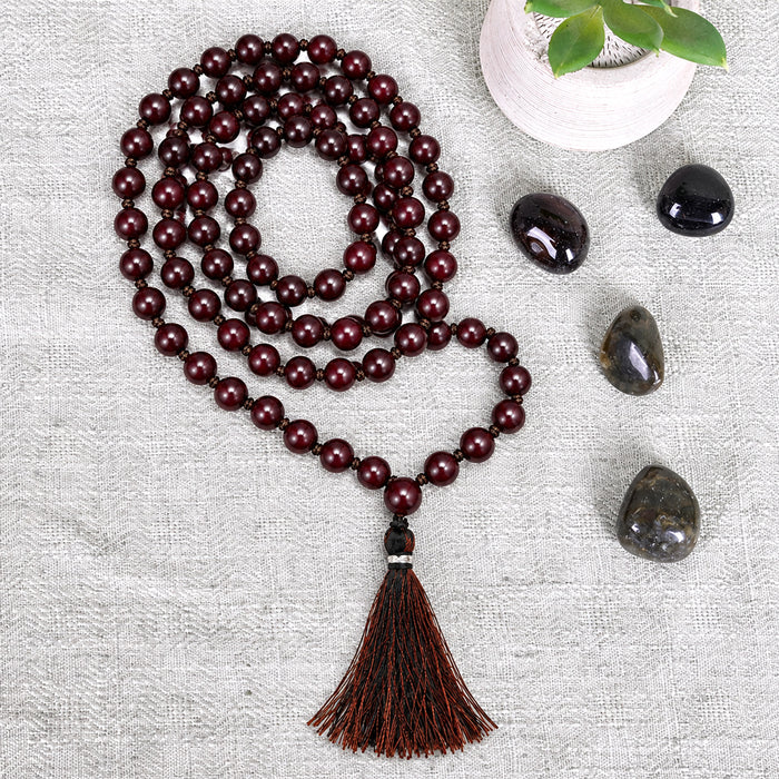 108 Beads Purple Ruby Stone Healing Mala for Meditation & Spiritual Growth