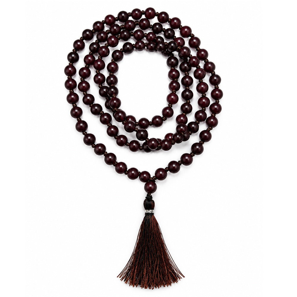 108 Beads Purple Ruby Stone Healing Mala for Meditation & Spiritual Growth