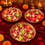 Metal Lotus Shape Urli for Decor With Floating Diya (Pack of 3)