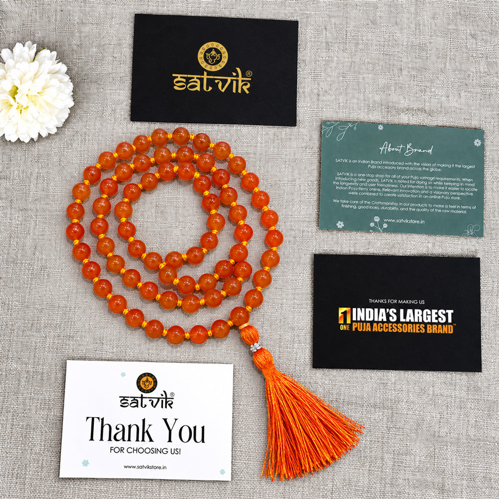 Hakik Jap Mala (Dark Orange)