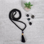 Premium Hakik Jap Mala Crystal Black turmaline
