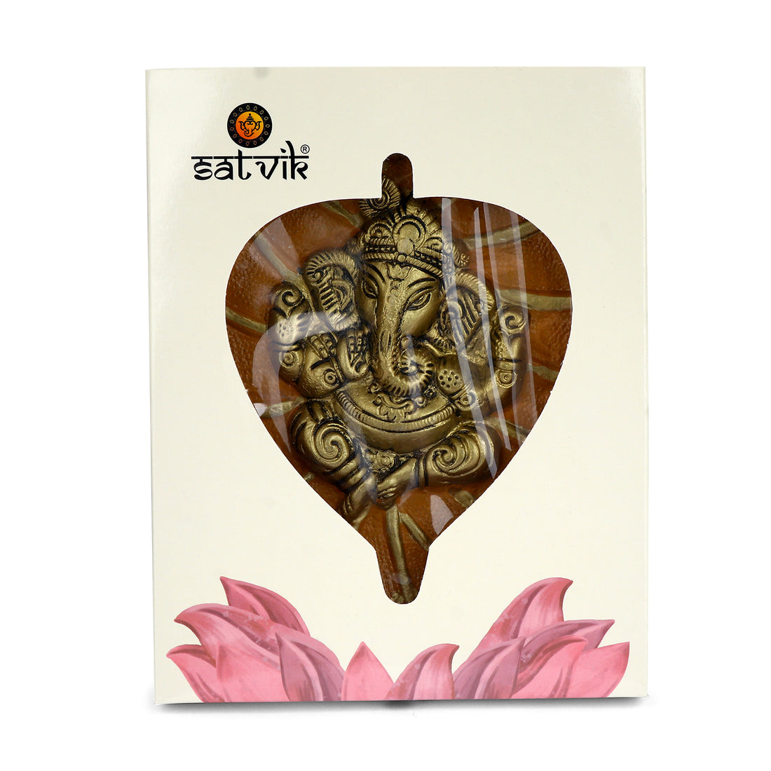 Lord Ganesh on Leaf Patta Wall Hanging - Yellow