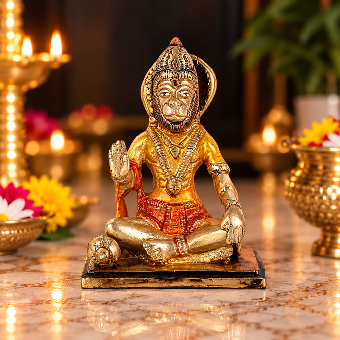 4.7 Inch Blessed Brass Hanuman Idol