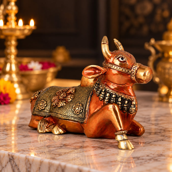 7 Inch Brass Nandi Idol